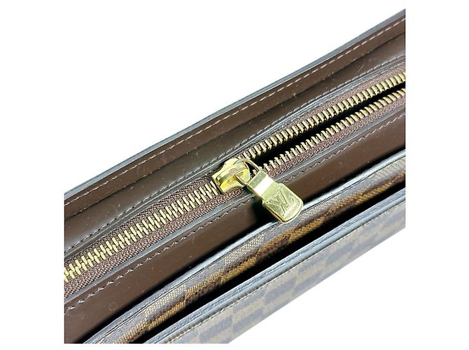 Borsa Clutch Louis Vuitton Damier Ebene Marrone - vista 14