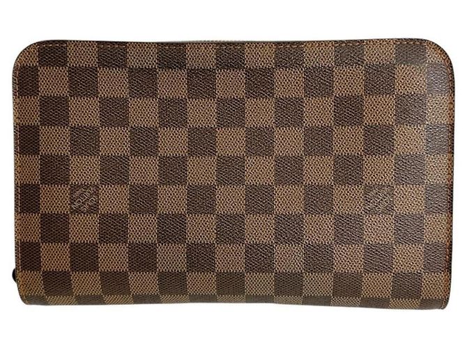 Borsa Clutch Louis Vuitton Damier Ebene Marrone - vista 2