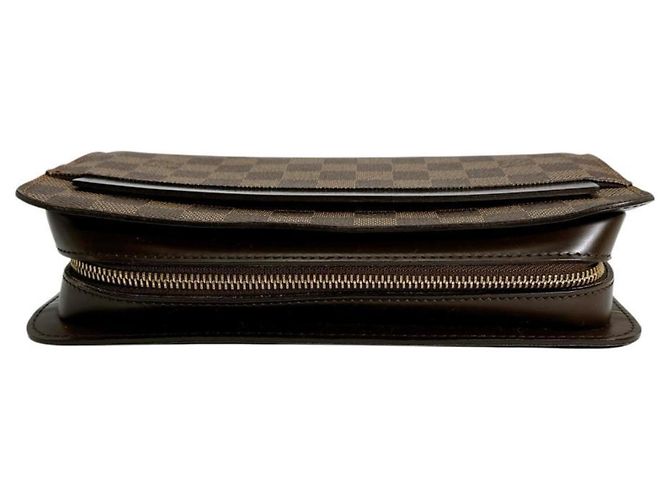 Borsa Clutch Louis Vuitton Damier Ebene Marrone - vista 3