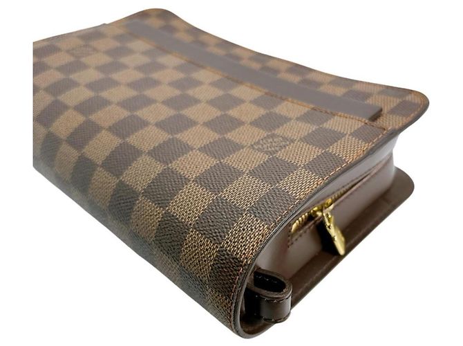 Borsa Clutch Louis Vuitton Damier Ebene Marrone - vista 5