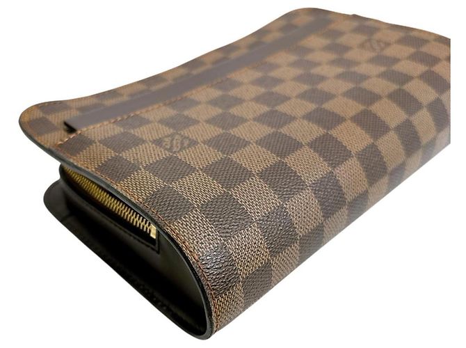 Borsa Clutch Louis Vuitton Damier Ebene Marrone - vista 6