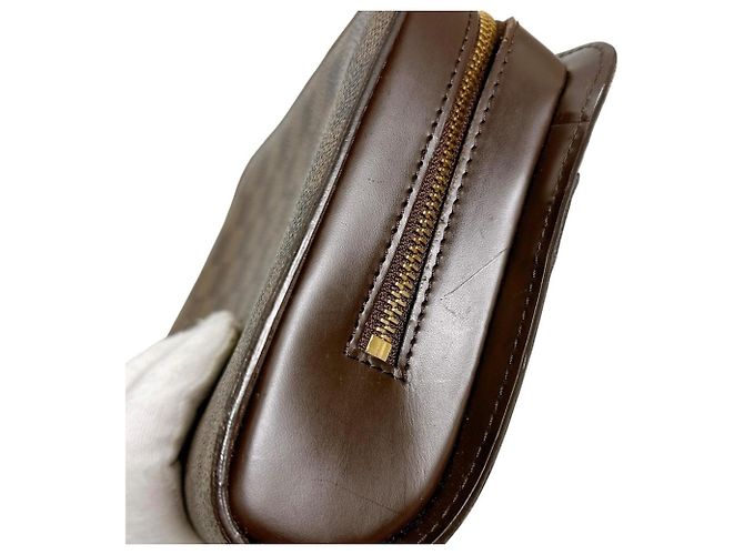 Borsa Clutch Louis Vuitton Damier Ebene Marrone - vista 9