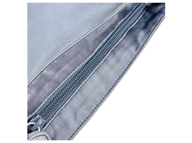 Pochette in satin grigio Prada Marrone - vista 10