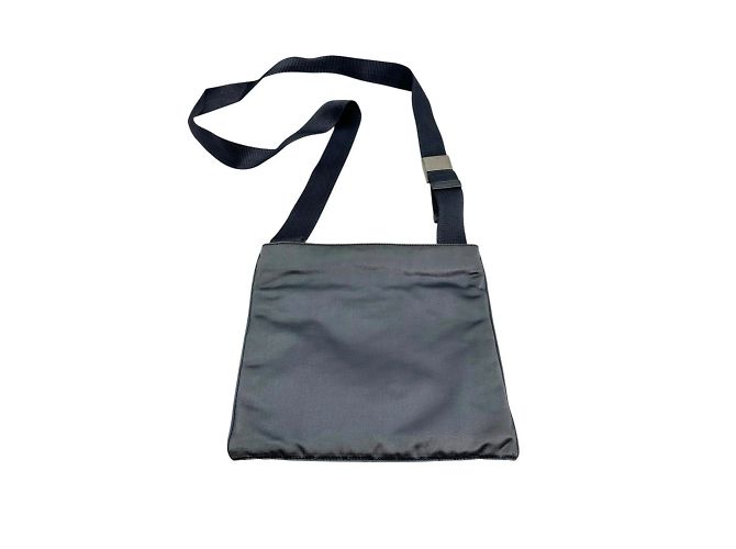 Pochette in satin grigio Prada Marrone - vista 2