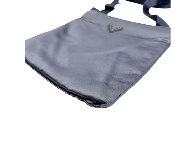 Pochette in satin grigio Prada Marrone - vista 4