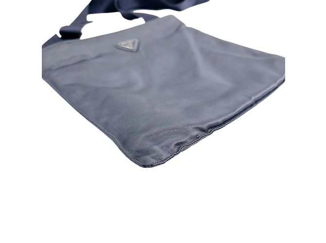 Pochette in satin grigio Prada Marrone - vista 5