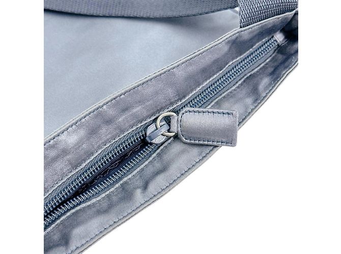 Pochette in satin grigio Prada Marrone - vista 9
