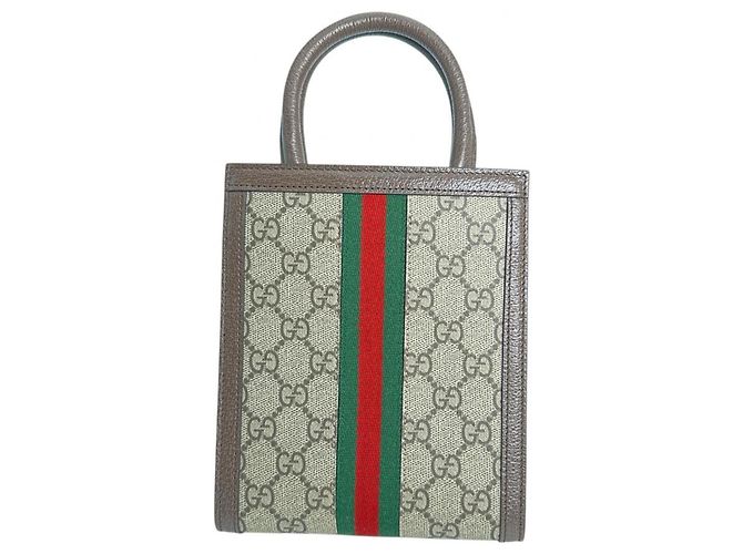 Borsa a Spalla Gucci GG Supreme Ophidia in Tela Beige - vista 2