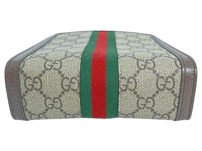 Borsa a Spalla Gucci GG Supreme Ophidia in Tela Beige - vista 5