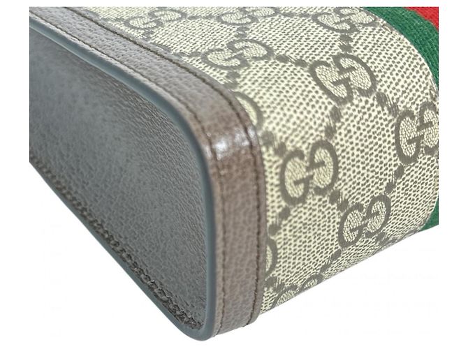 Borsa a Spalla Gucci GG Supreme Ophidia in Tela Beige - vista 6