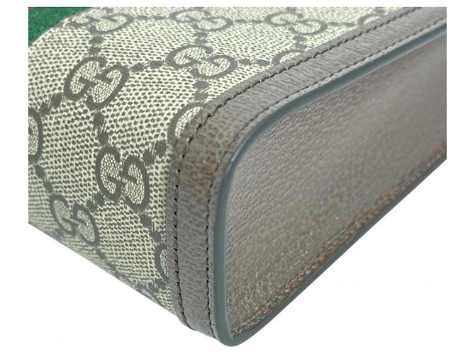 Borsa a Spalla Gucci GG Supreme Ophidia in Tela Beige - vista 7