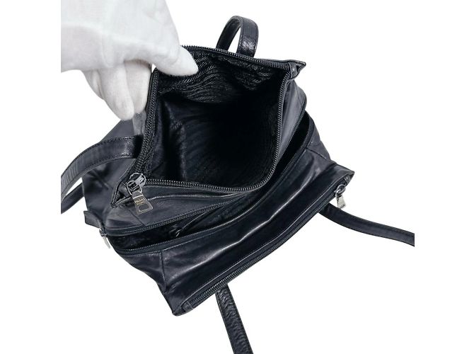 Schwarze Leder-Tote von Prada - Ansicht 11