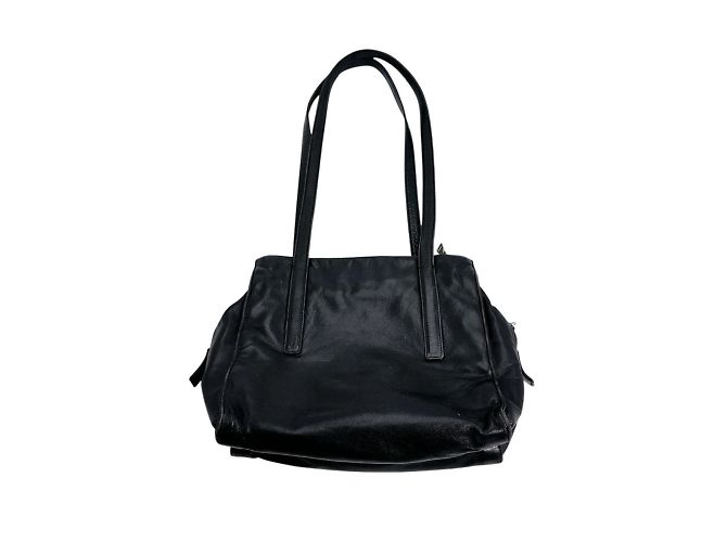 Schwarze Leder-Tote von Prada - Ansicht 2