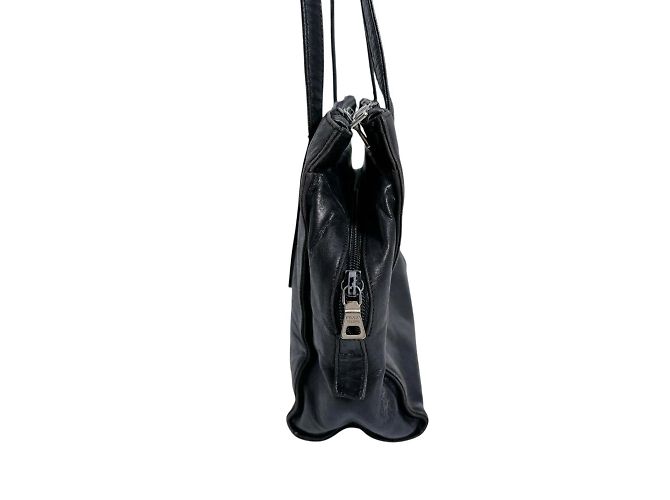 Schwarze Leder-Tote von Prada - Ansicht 3