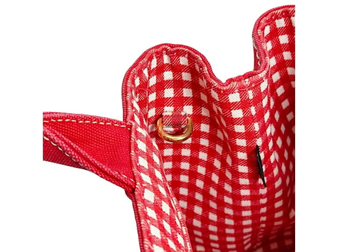 Prada Rote Mini Canapa Canvas Tote Tasche - Ansicht 11