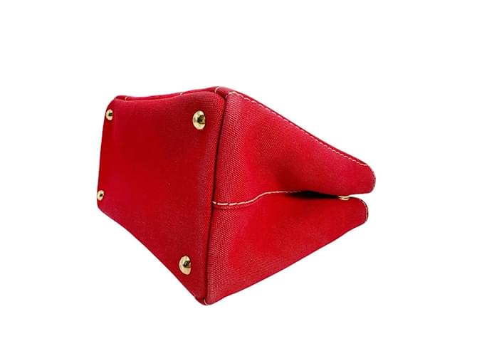 Prada Rote Mini Canapa Canvas Tote Tasche - Ansicht 6