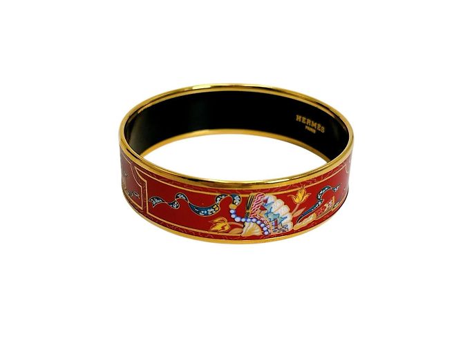 Hermès HERMES Bangle-Armband Emaille GM Rot Golden - Ansicht 2