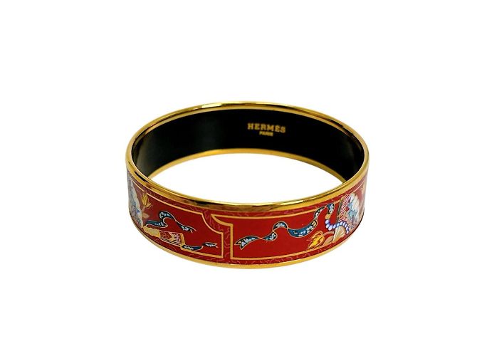 Hermès HERMES Bangle-Armband Emaille GM Rot Golden - Ansicht 3