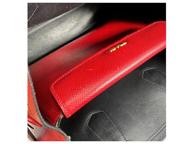 Prada rote Saffiano-Leder-Handtasche - Ansicht 13
