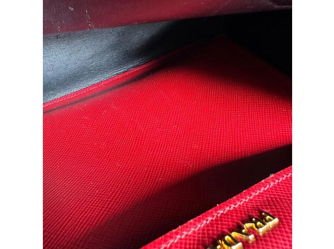 Prada rote Saffiano-Leder-Handtasche - Ansicht 14
