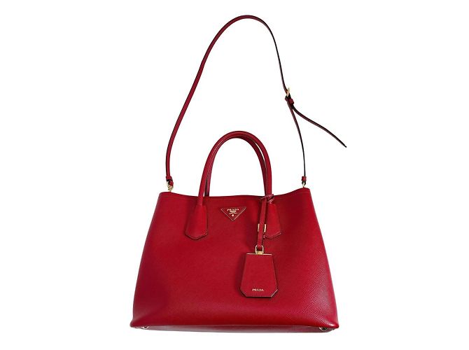 Prada rote Saffiano-Leder-Handtasche - Ansicht 2