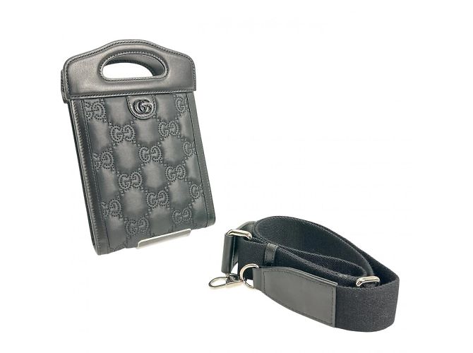 Borsa a Spalla Gucci 2WAY GG Mini Matelassé Nero - vista 3