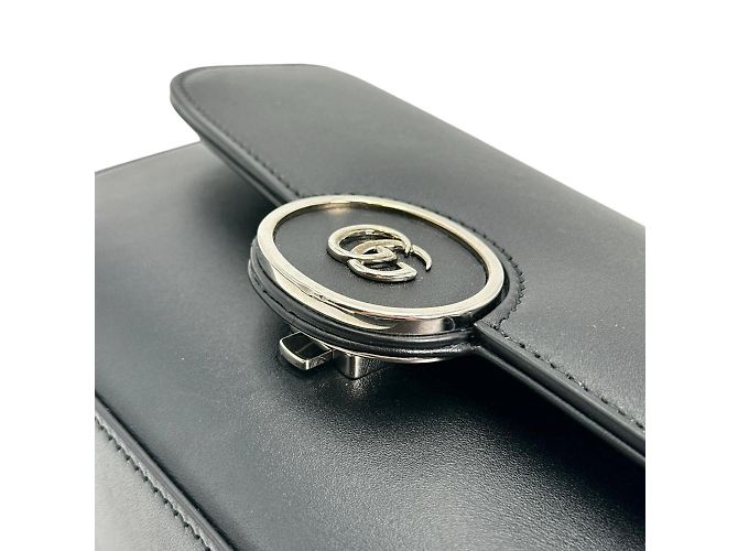 Borsa a spalla in pelle nera Gucci Nero - vista 10