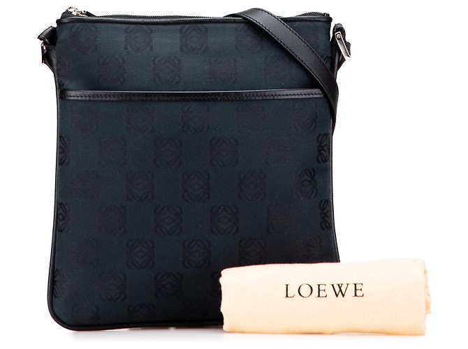 LOEWE Borsa a tracolla in tela Anagram blu Blu navy - vista 14