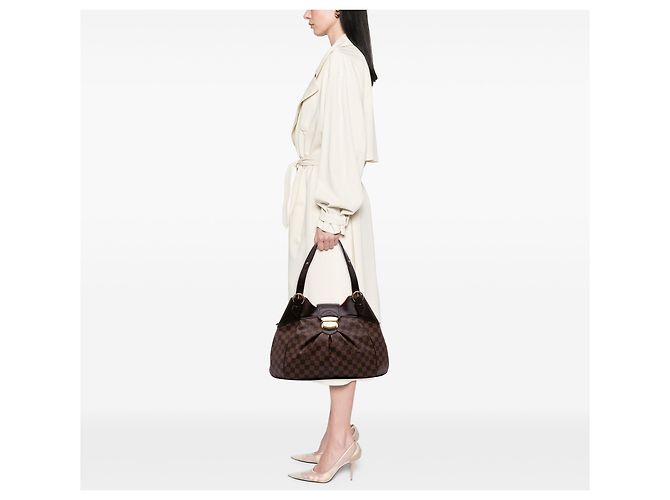 Louis Vuitton Marrone Damier Ebene Sistina GM - vista 13