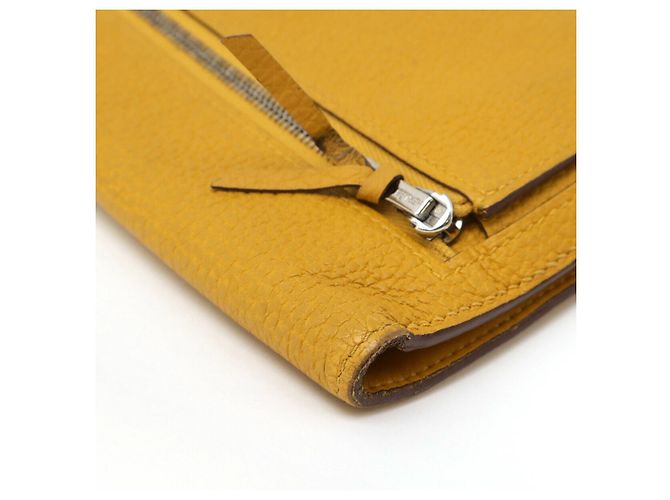 Portafoglio lungo Hermès Dogon Recto Verso Togo Giallo - vista 3