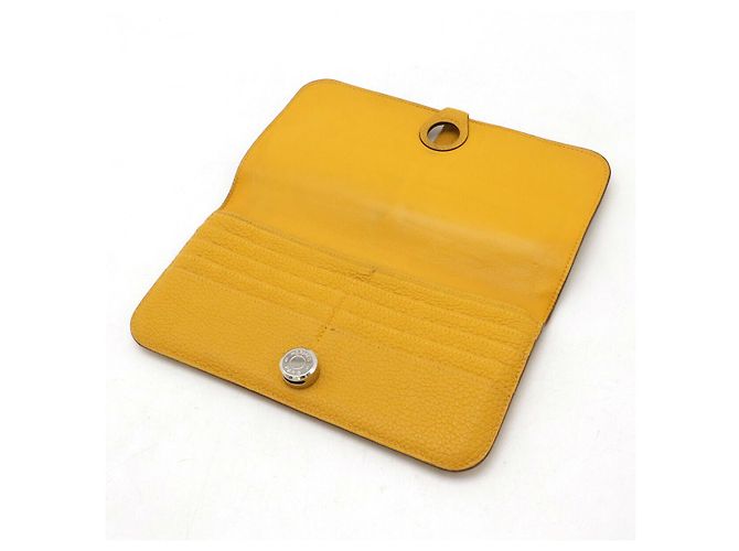 Portafoglio lungo Hermès Dogon Recto Verso Togo Giallo - vista 5