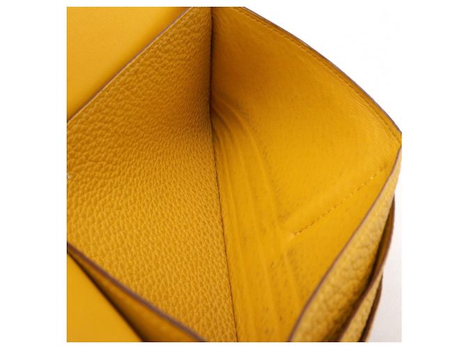 Portafoglio lungo Hermès Dogon Recto Verso Togo Giallo - vista 7