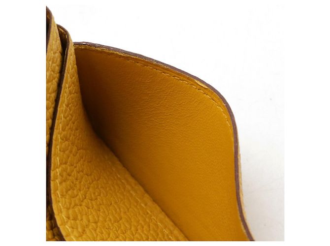 Portafoglio lungo Hermès Dogon Recto Verso Togo Giallo - vista 8
