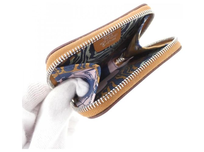Silk In Estojo de moedas em seda WILD da Hermès Dourado Metálico - vista 5