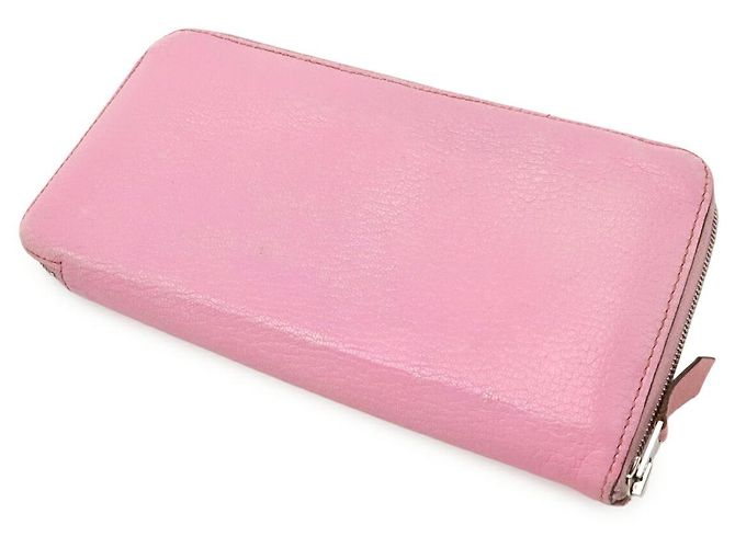 Hermès Portafoglio lungo Azap in capra Hermes Rosa - vista 2