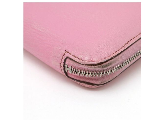 Hermès Portafoglio lungo Azap in capra Hermes Rosa - vista 3