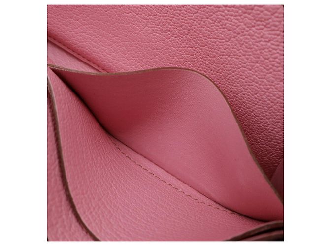 Hermès Portafoglio lungo Azap in capra Hermes Rosa - vista 7