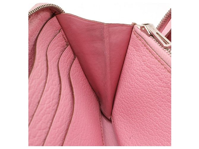 Hermès Portafoglio lungo Azap in capra Hermes Rosa - vista 8