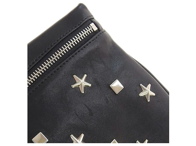 Clutch in pelle nera Jimmy Choo Zena Nero - vista 5