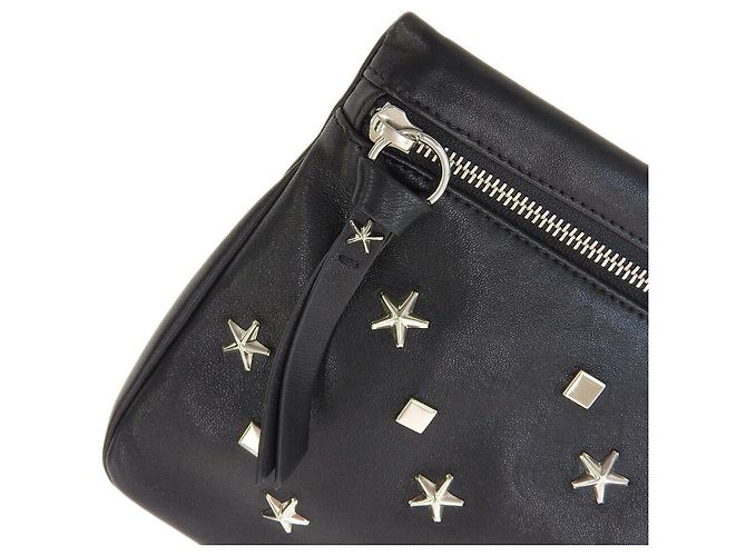 Clutch in pelle nera Jimmy Choo Zena Nero - vista 6