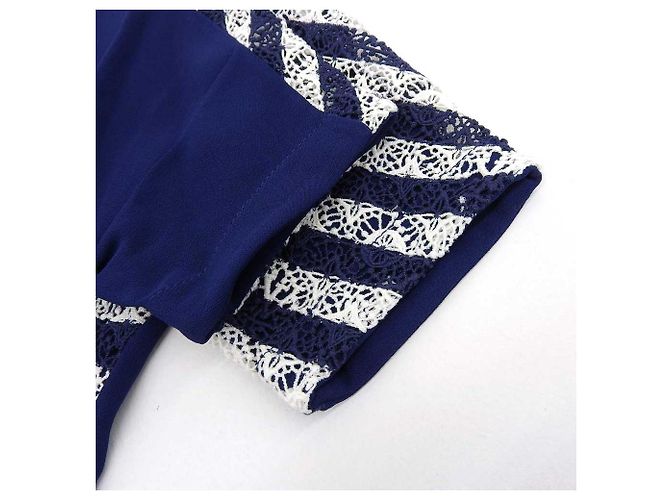 Camiseta con borde Monogram Louis Vuitton Navy XS Blanco Azul Azul marino - vista 4