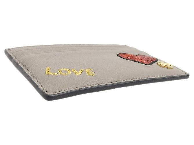 Autre Marque Tarjetero de cuero Heart Love de Tory Burch Gris - vista 3