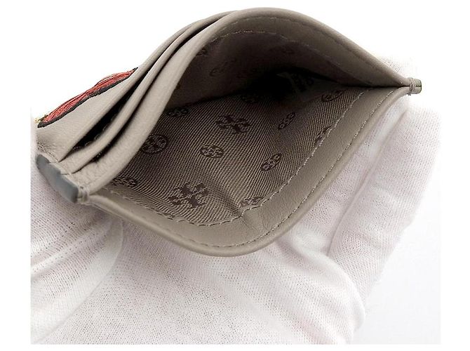 Autre Marque Tarjetero de cuero Heart Love de Tory Burch Gris - vista 6