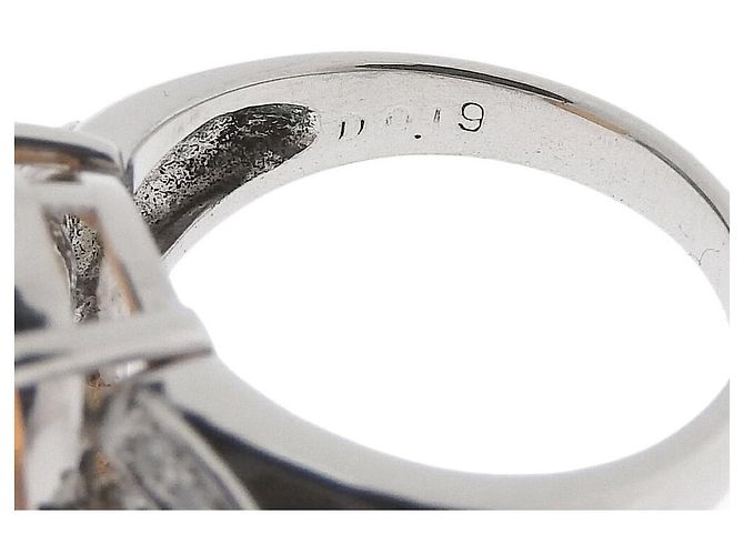 Autre Marque Platinring Pt900 mit Opal und Diamanten Weiß - Ansicht 3