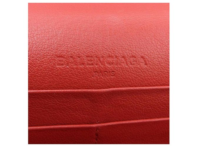 Balenciaga Leather Zip Around Wallet Red - view 10