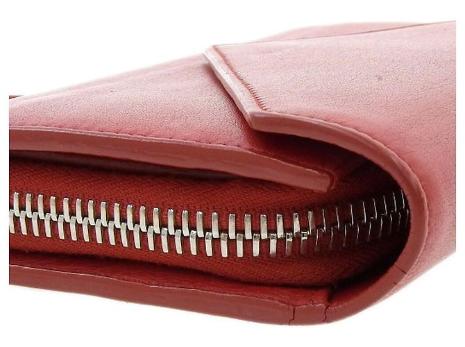 Balenciaga Leather Zip Around Wallet Red - view 4