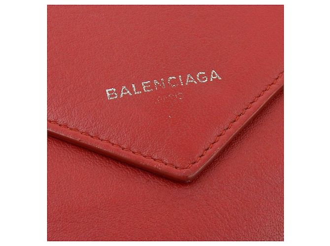 Balenciaga Leather Zip Around Wallet Red - view 5