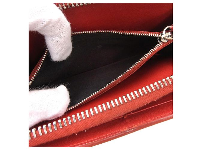 Balenciaga Leather Zip Around Wallet Red - view 9