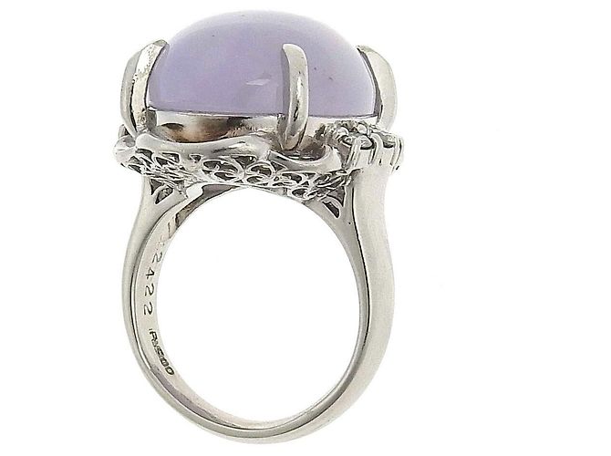 Autre Marque Platinring mit lavendel Jade Pt900 Silber - Ansicht 2