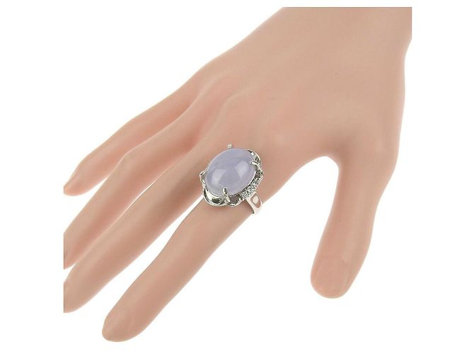 Autre Marque Platinring mit lavendel Jade Pt900 Silber - Ansicht 4